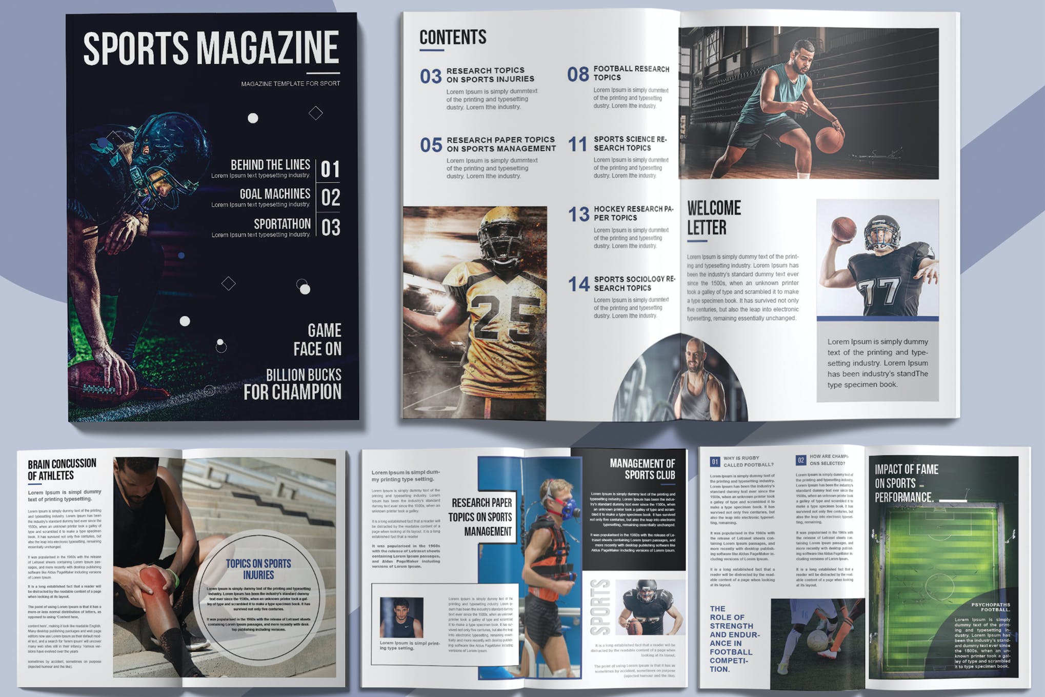 Sports Magazine Layout for InDesign