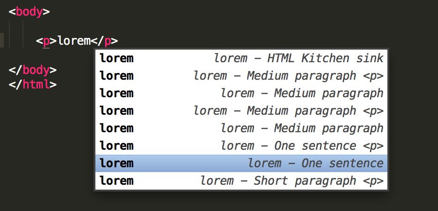 sublime text editor generate lorem ipsum