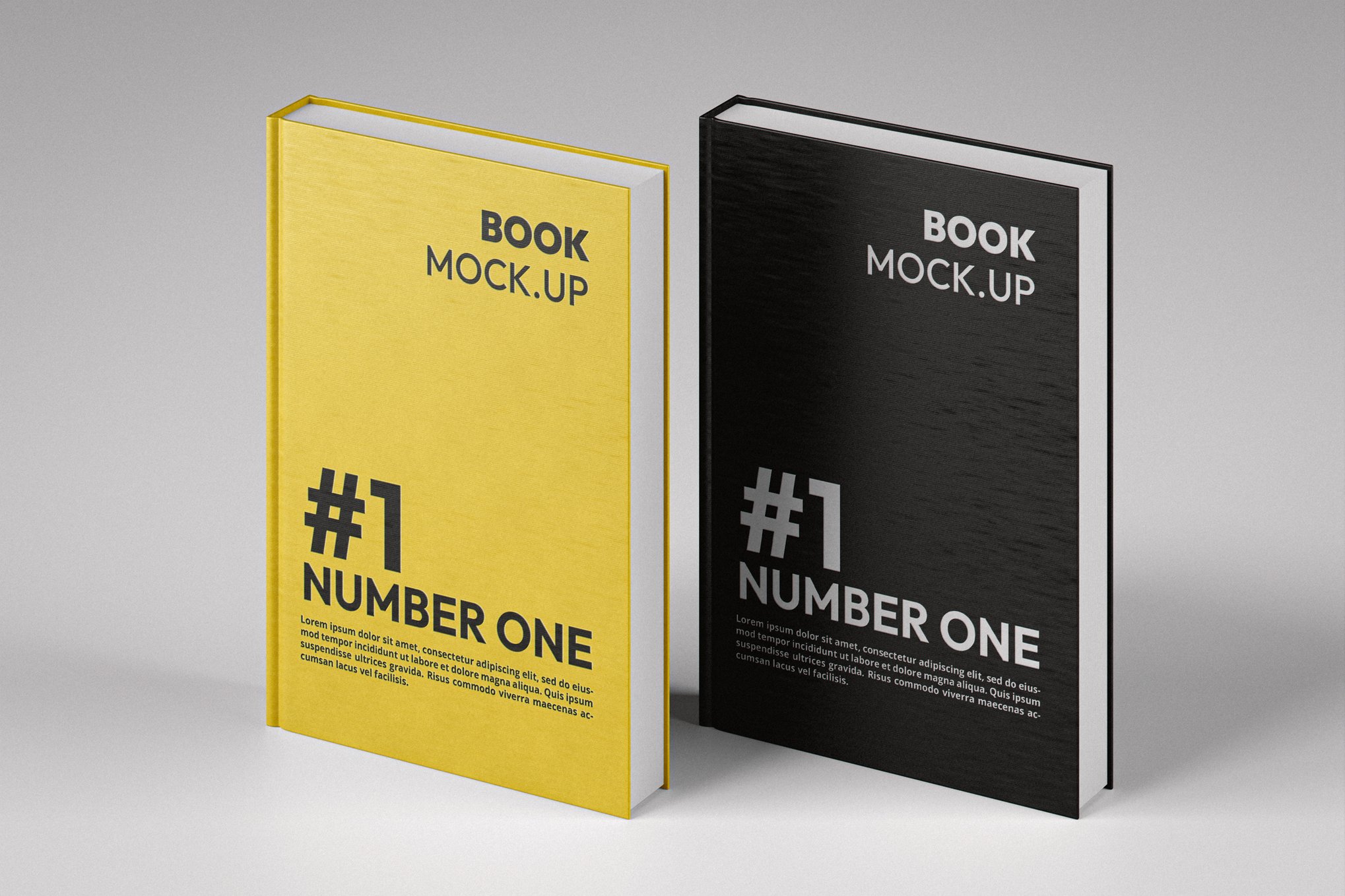 Standing Hard Cover Books Mockup