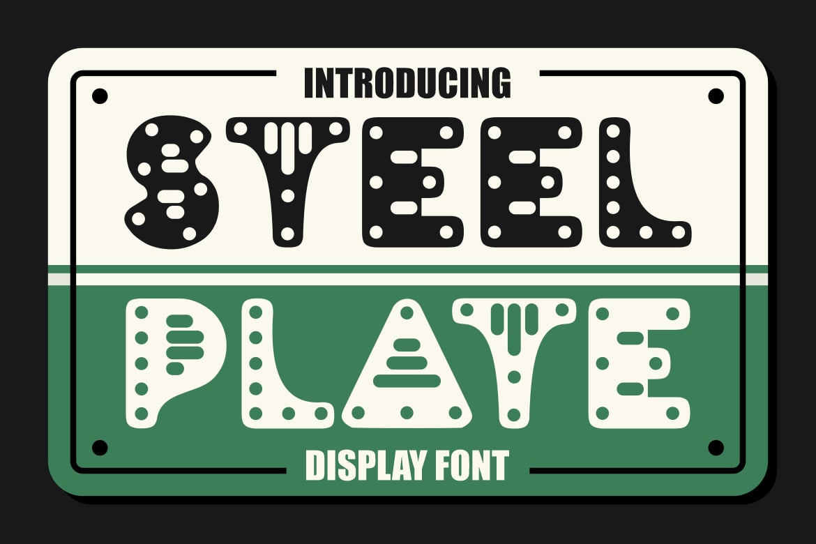 Steel Plate - Chrome Display Font
