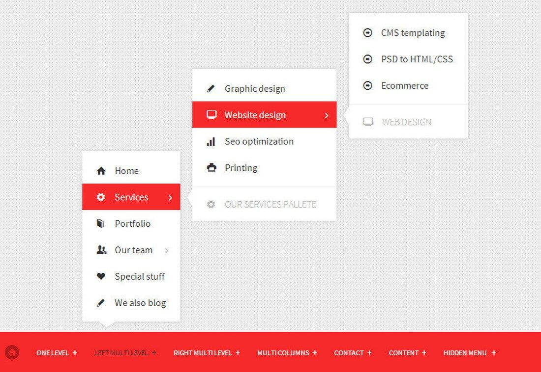 css3 menu templates