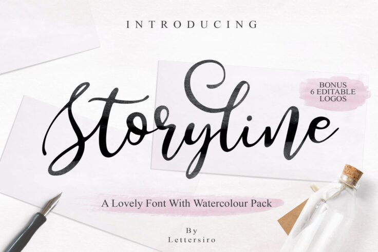 View Information about Storyline Font & Watercolour Pack