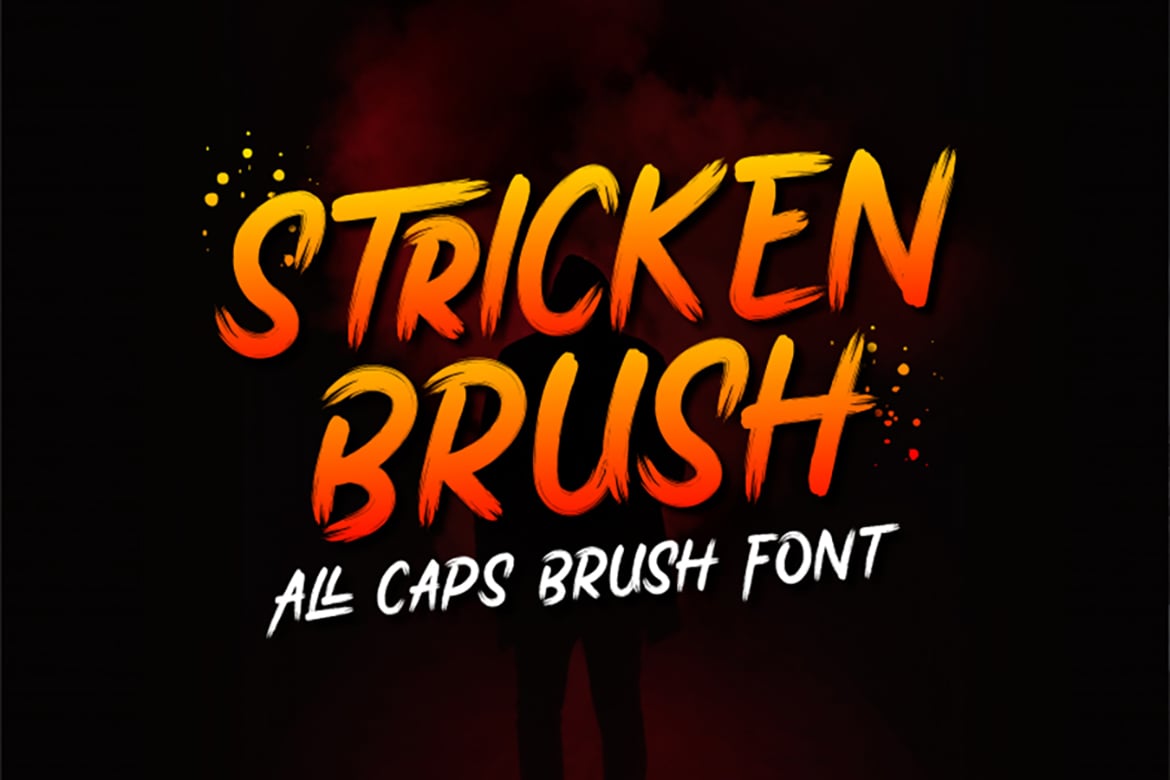 Stricken Brush - All Caps Brush Font