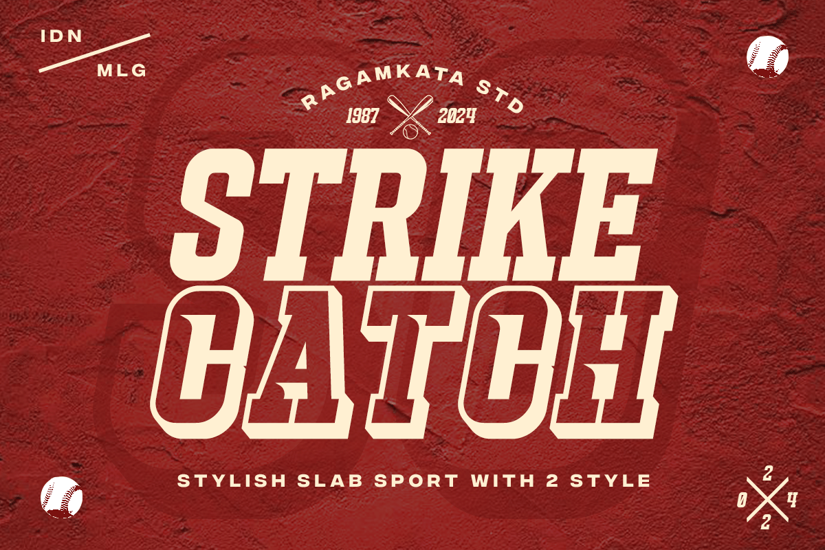 Strike Catch - College Baseball Sport Font