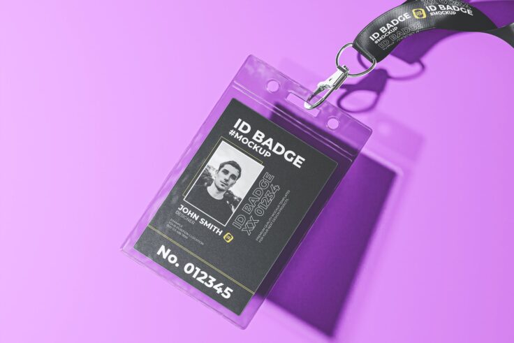 View Information about Stylish ID Badge Mockup