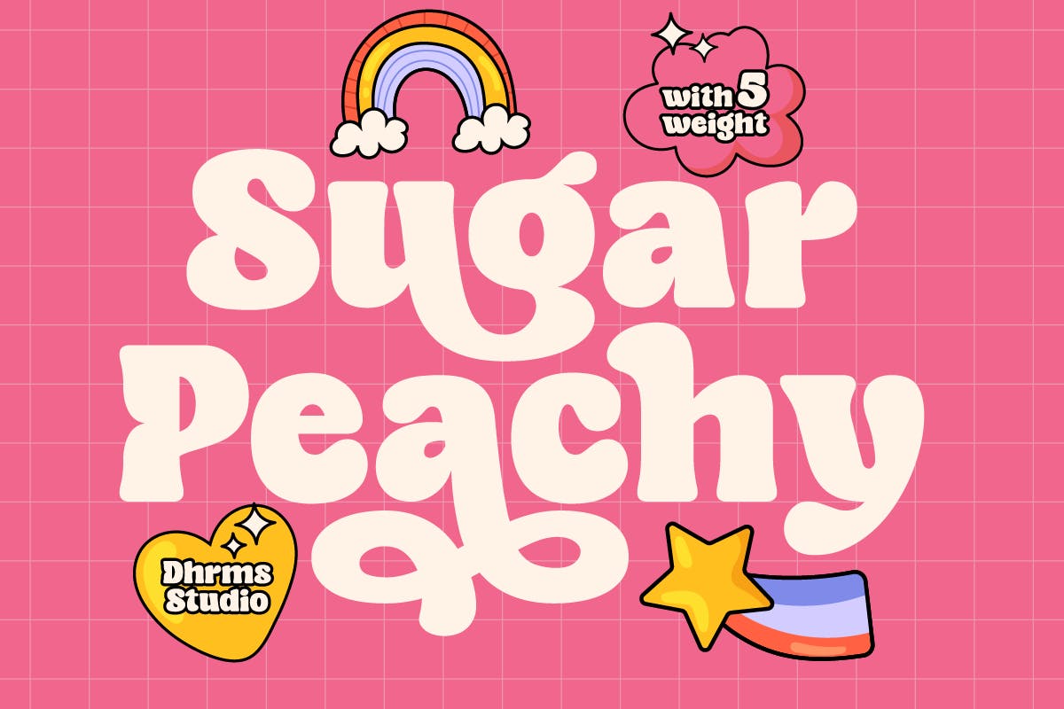 Sugar Peachy Retro Soft Display Font