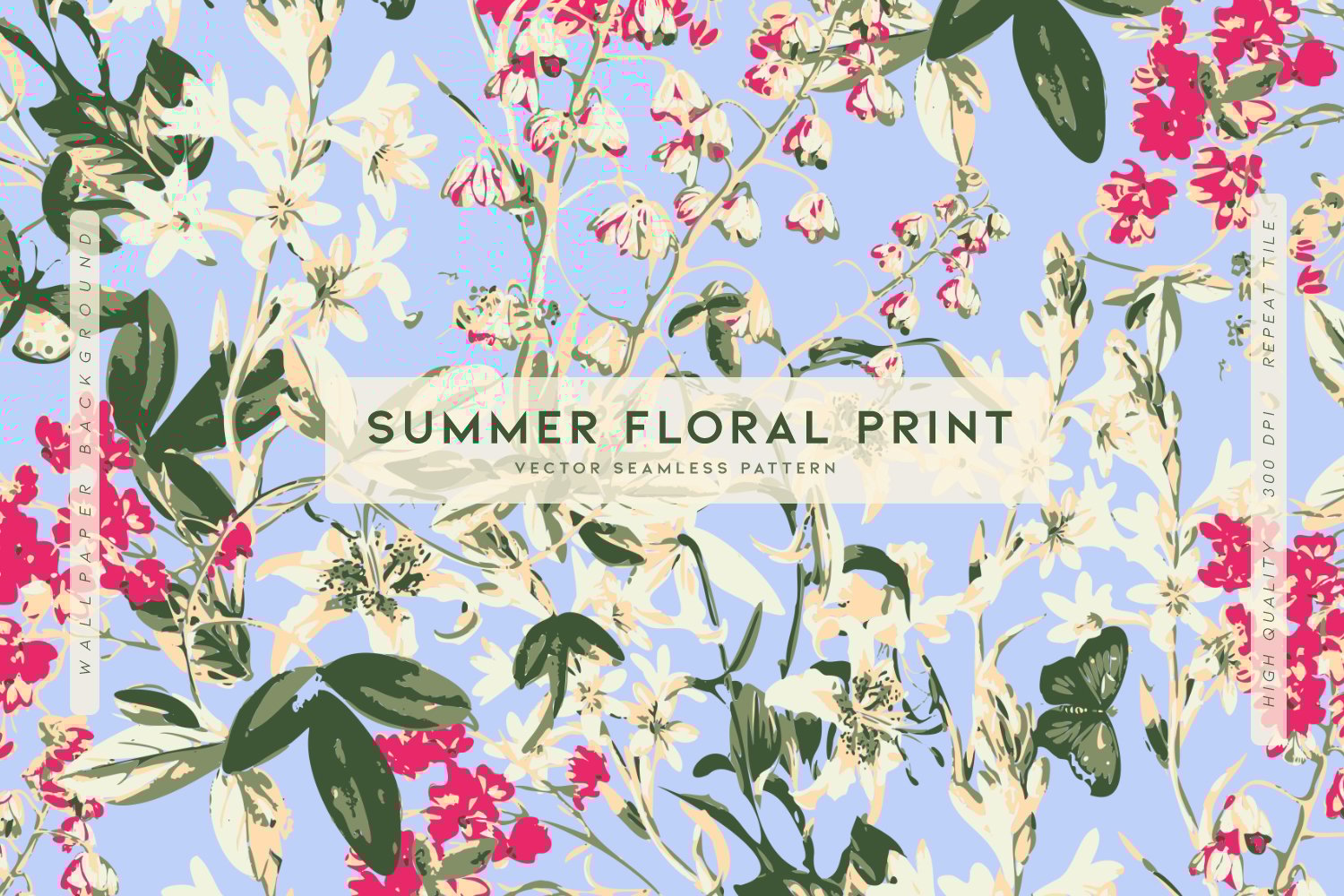 Summer Floral Print Seamless Pattern