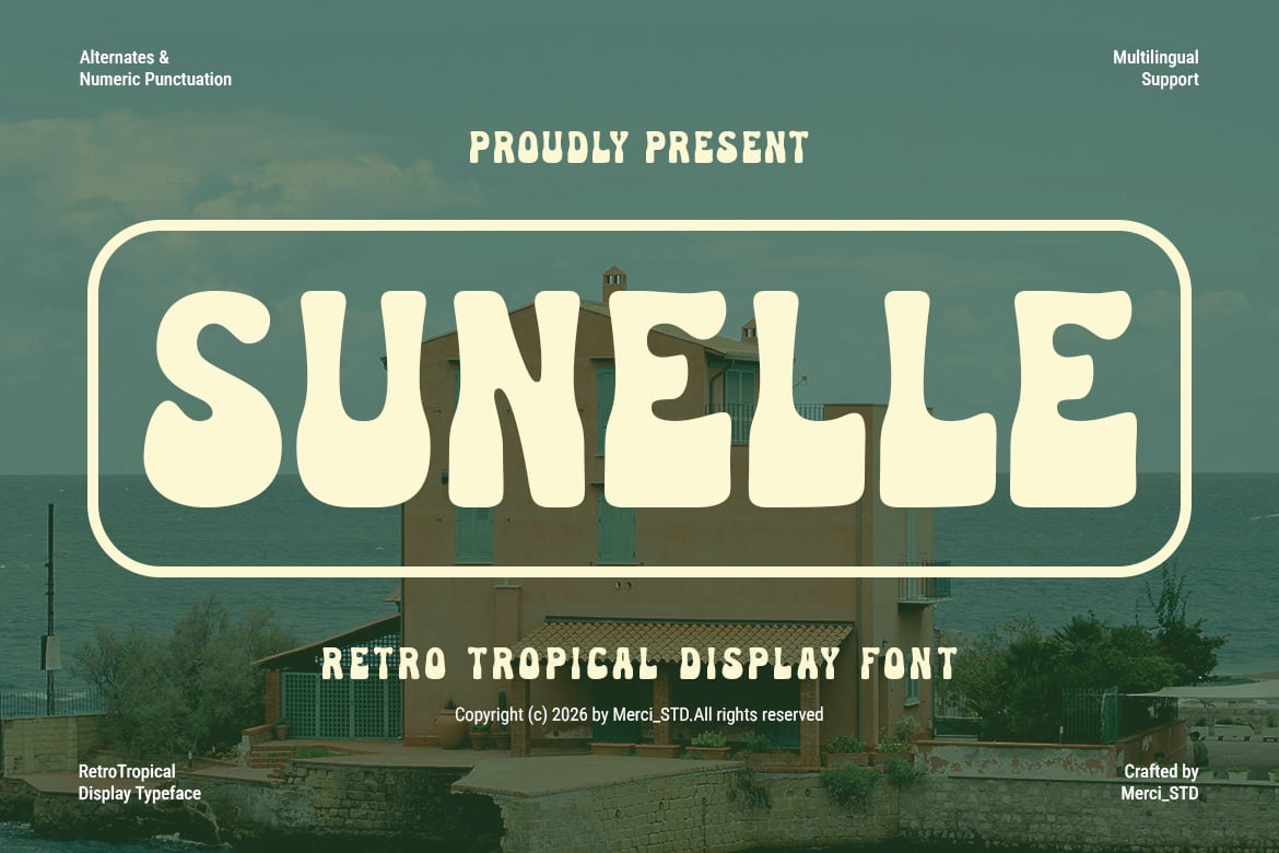 Sunelle - Retro Tropical 80s Font