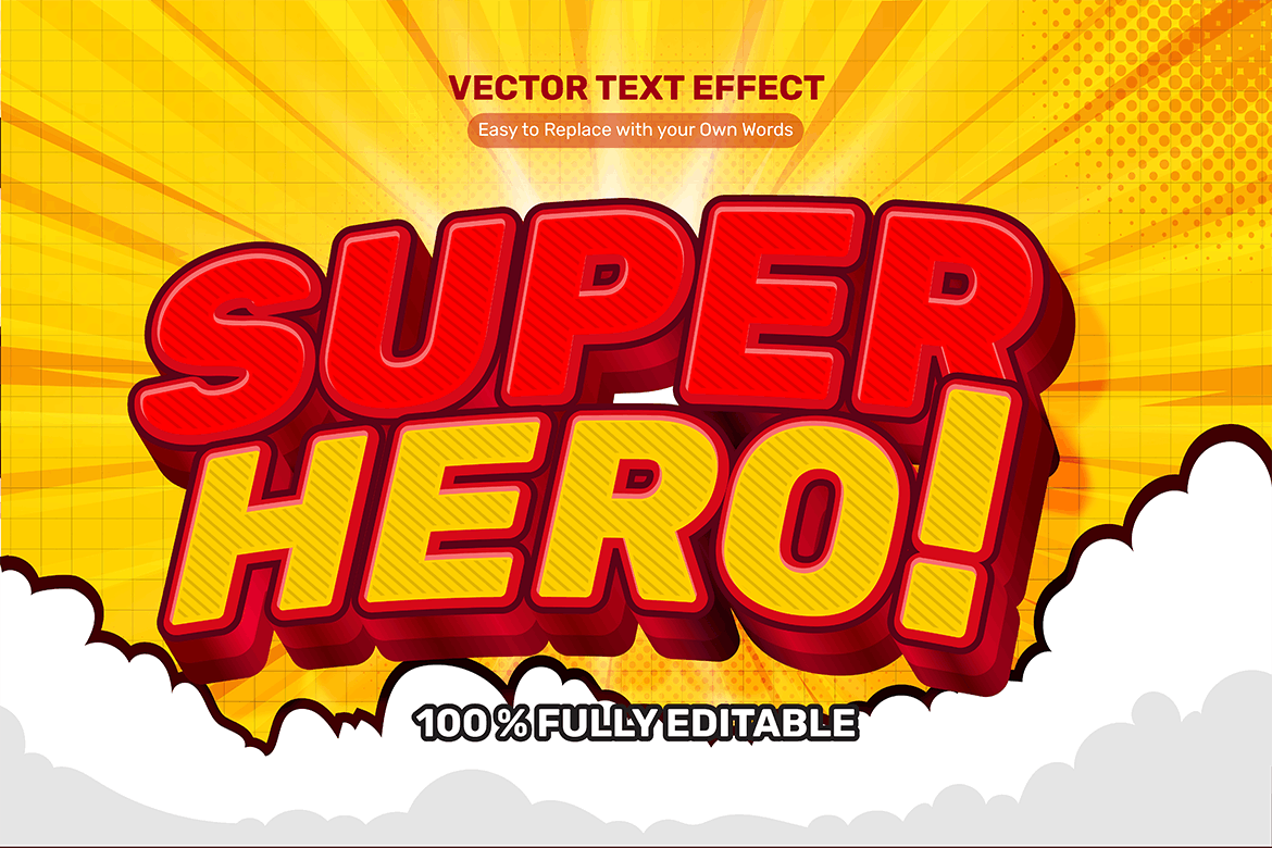 Superhero - Illustrator 3D Text Effects