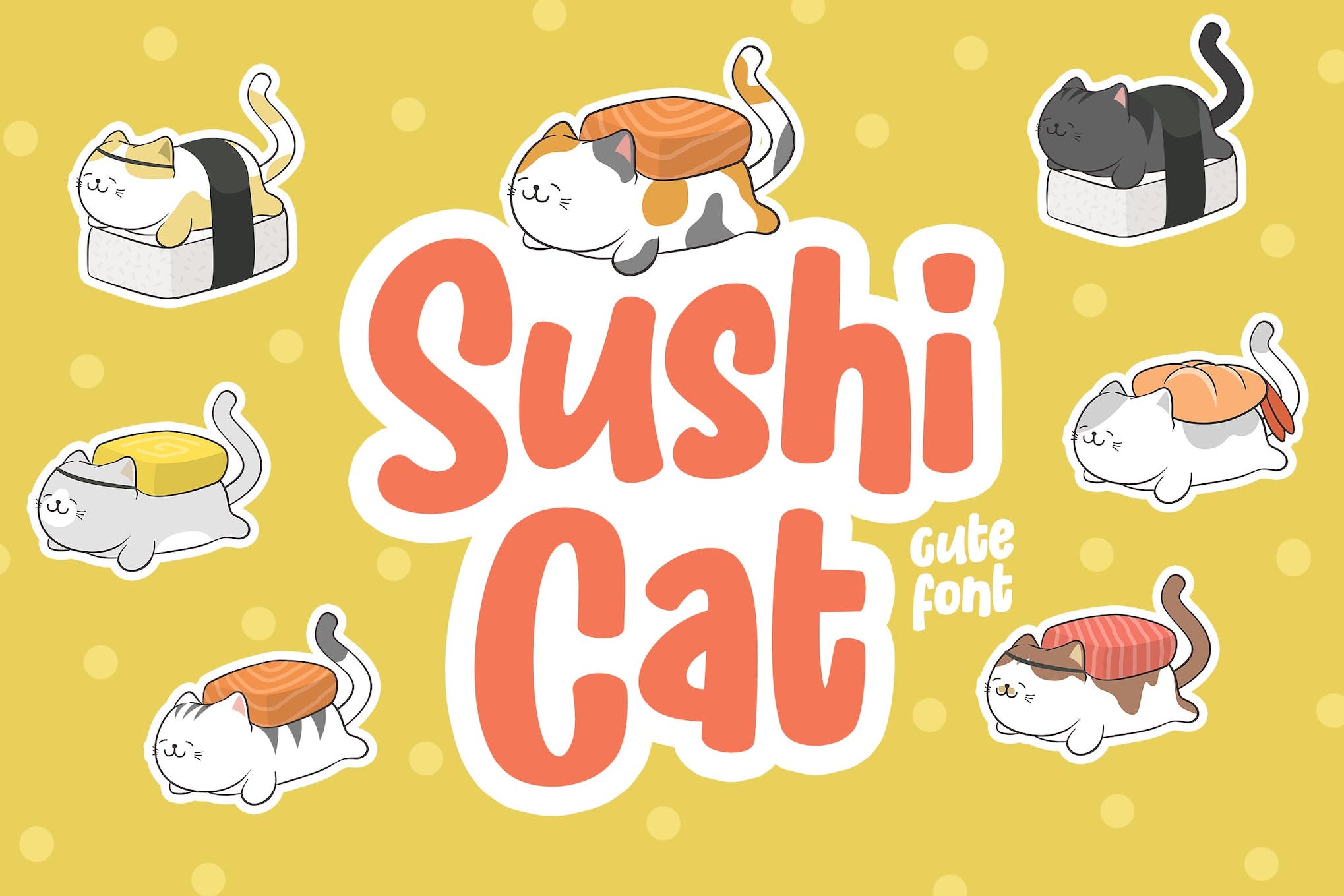 Sushi Cat - Cute Whimsical Font