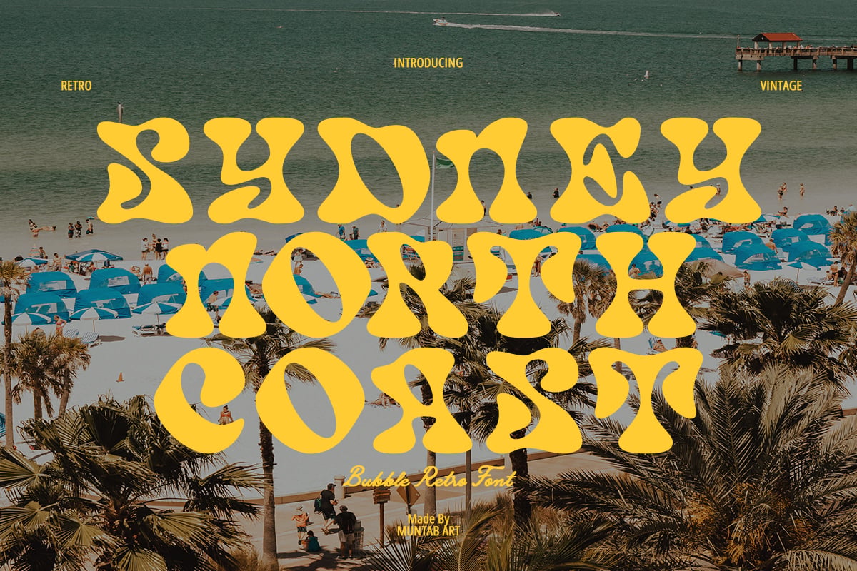 Sydney North Coast - Bubble Retro Font