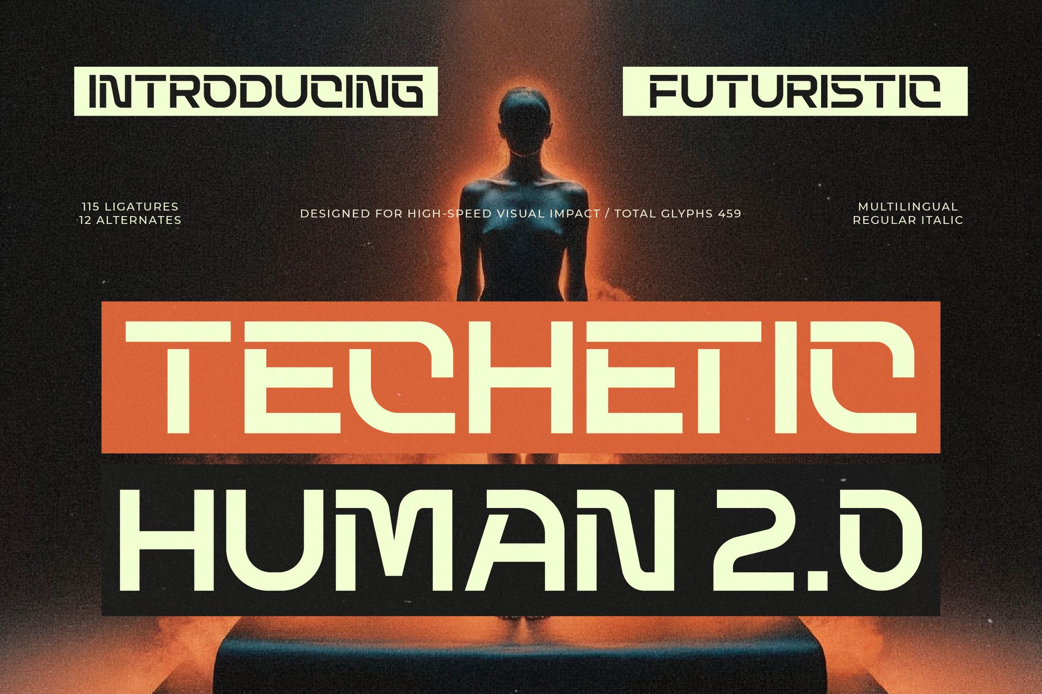 Techetic Human - Futuristic Tech Font