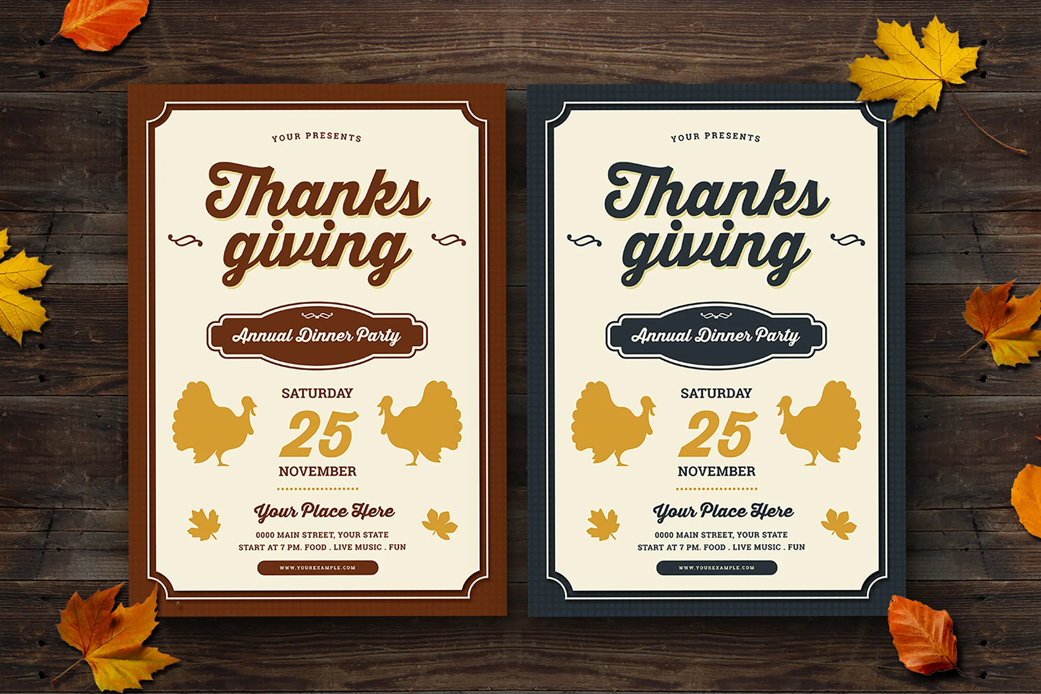 Thanksgiving Dinner Party Flyer Template