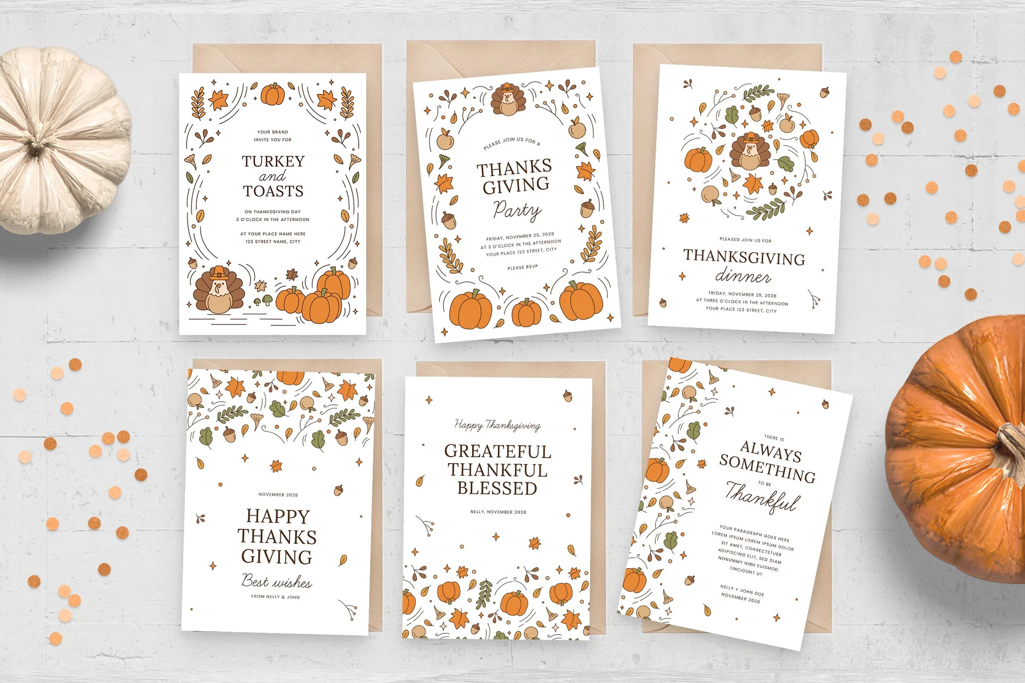 Thanksgiving Greetings Card Templates