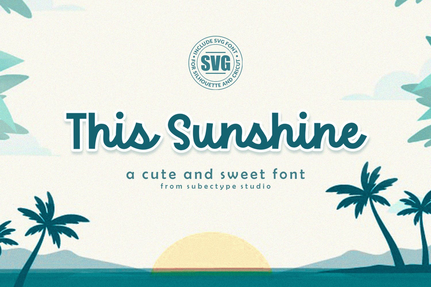 This Sunshine - Cute Monoline Beach Font