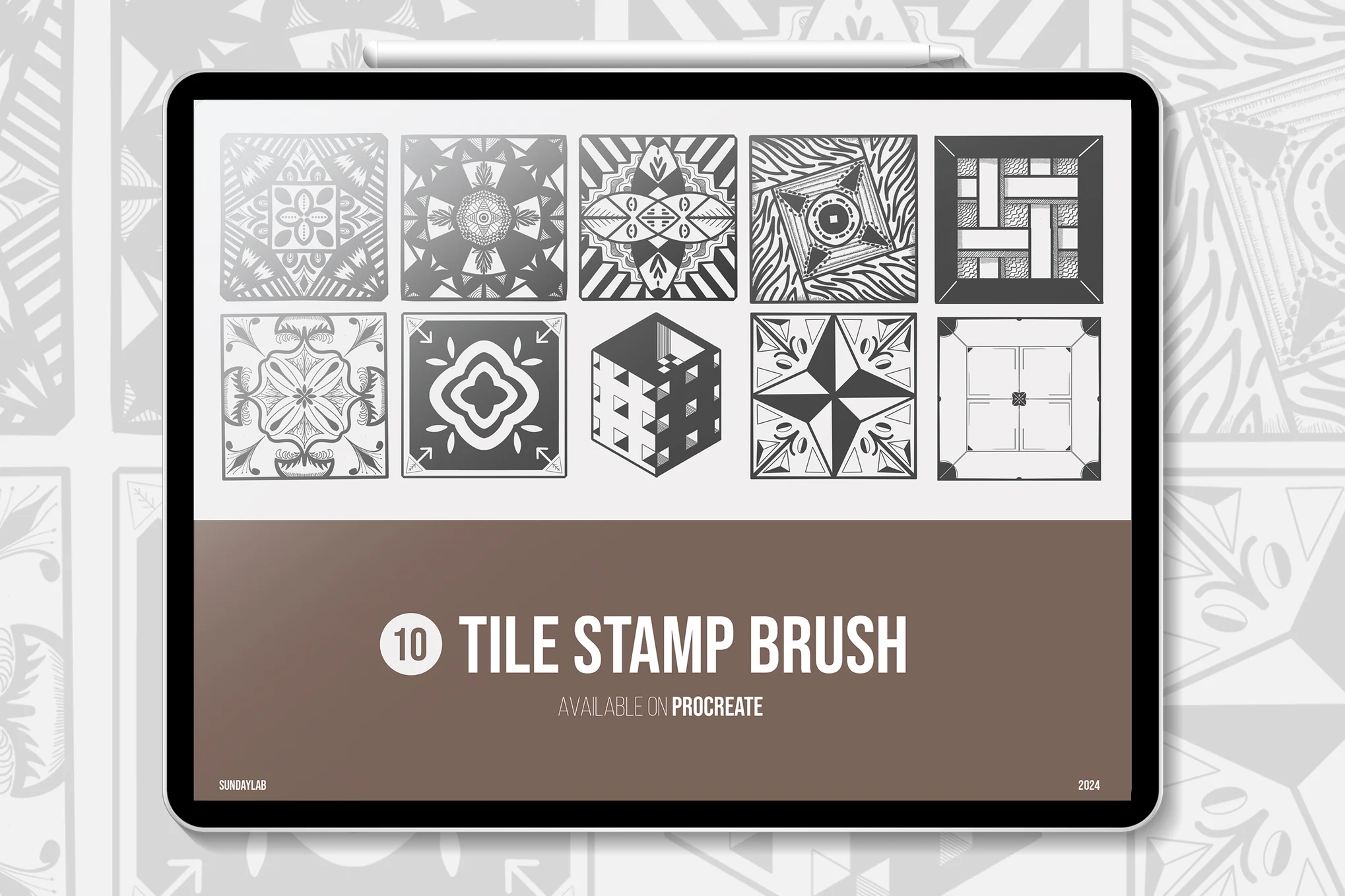 Tile Stamp Brushes for Procreate