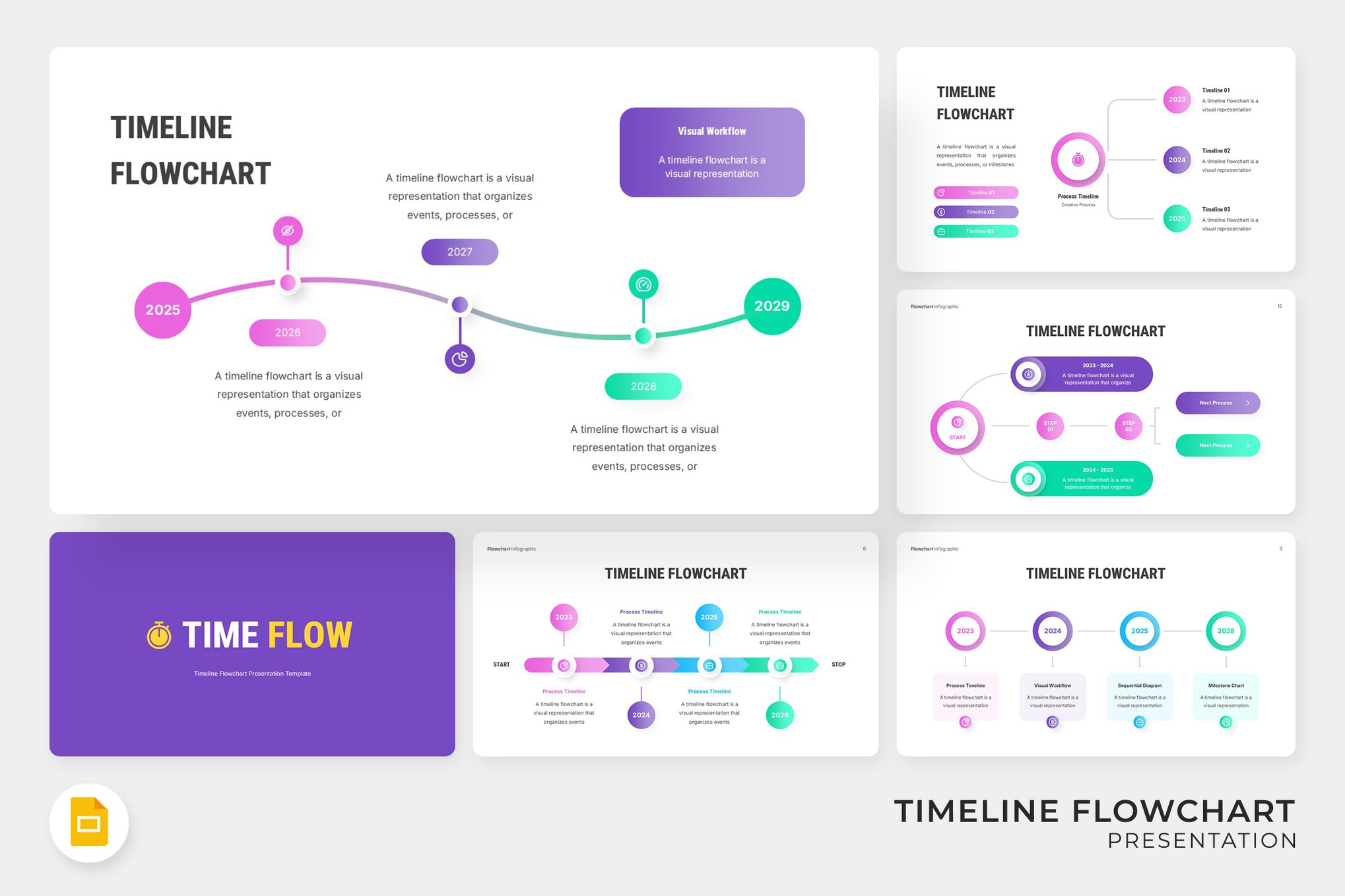 Timeline Flowchart Google Slides Template