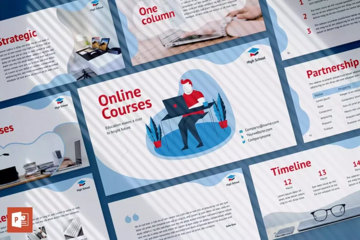 View Information about Online Training Course PowerPoint Template