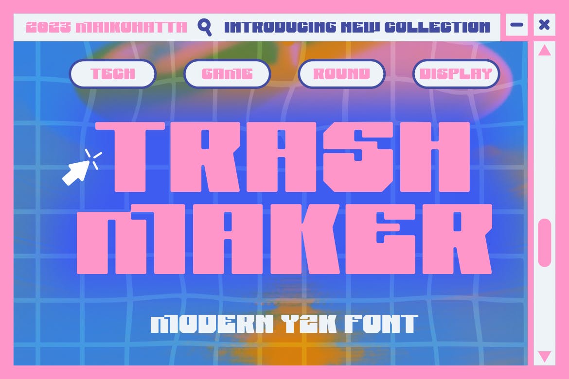 Trash Maker - Modern Y2K Font