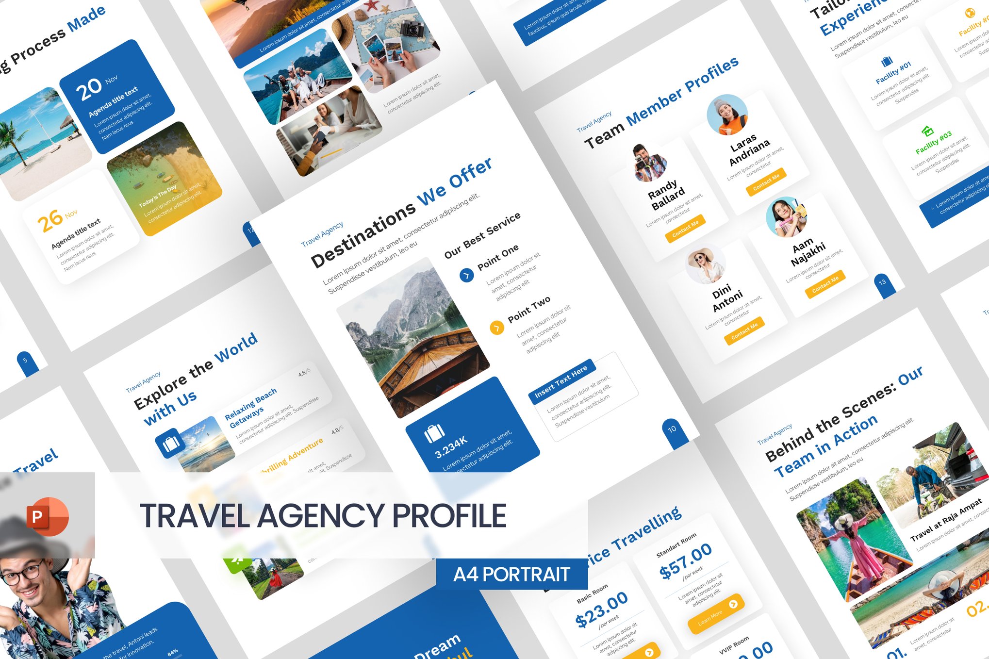 Travel Agency Vertical PowerPoint Template