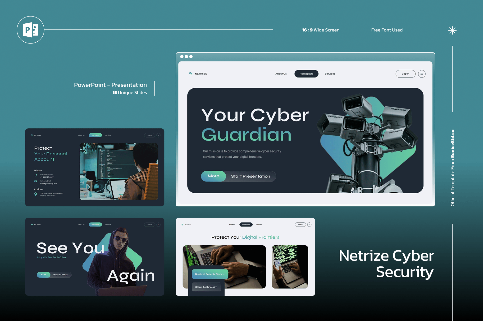 Trendy Cyber Security PowerPoint Template