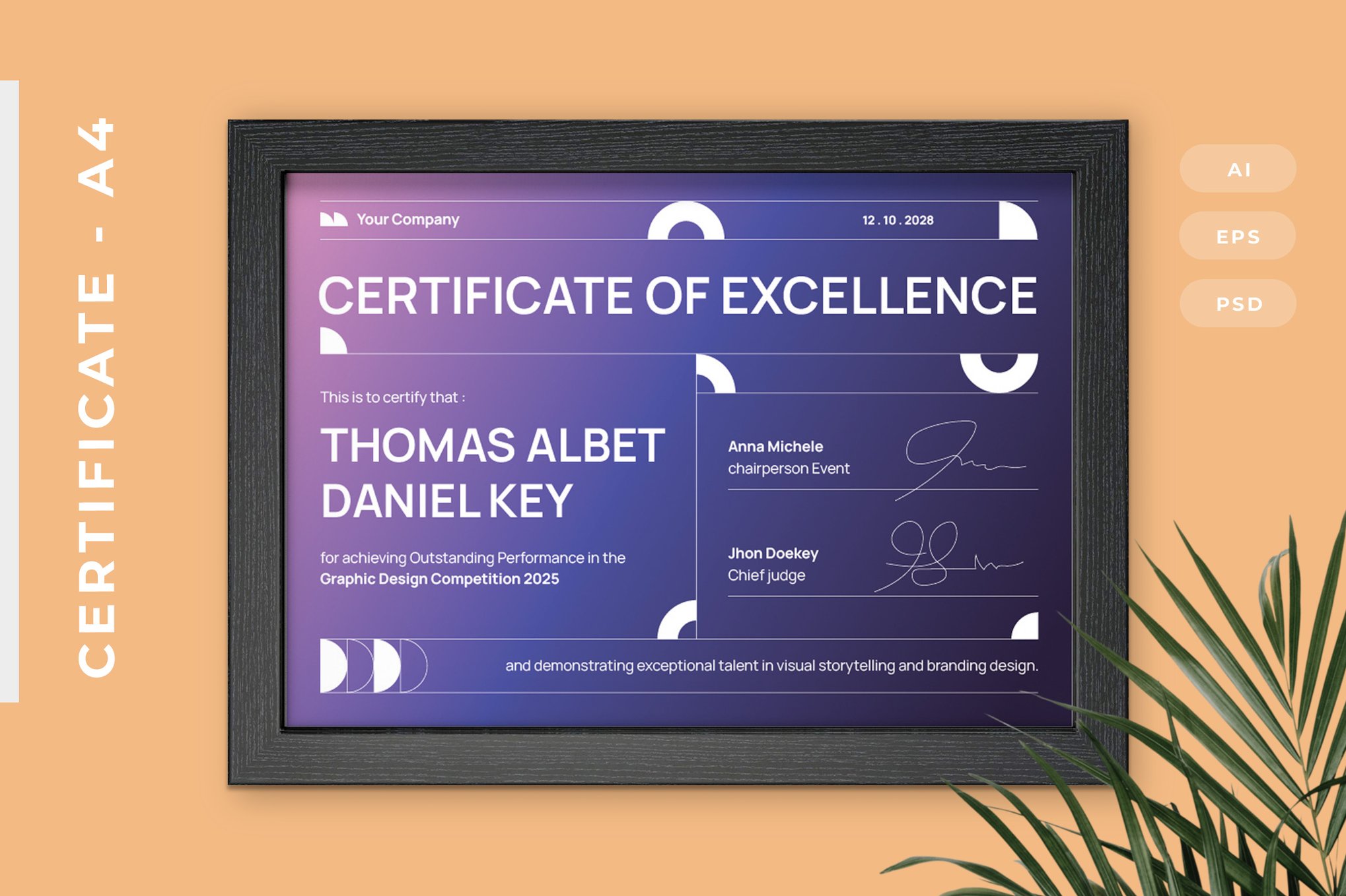 Trendy Modern Certificate Template