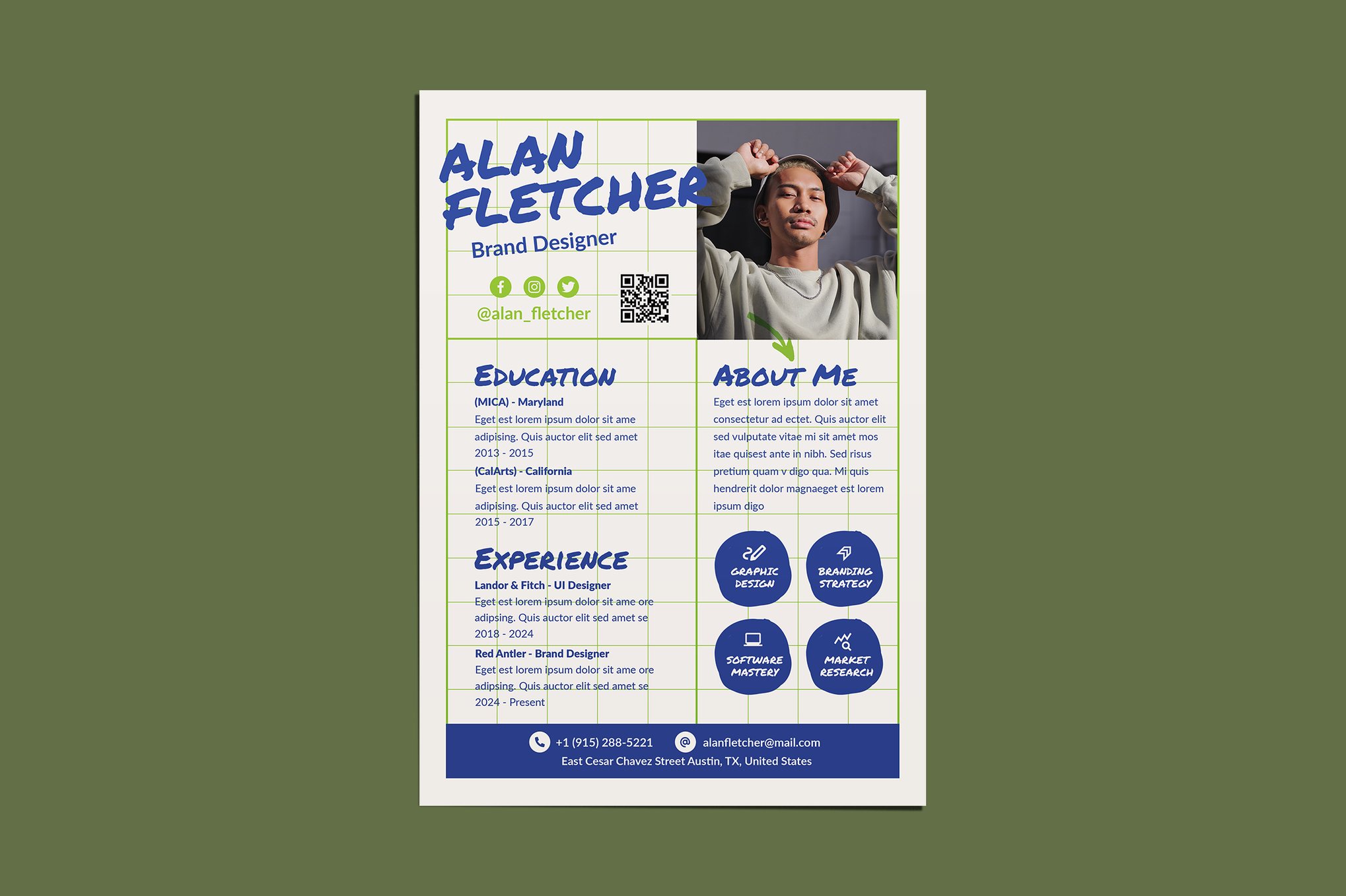 Trendy One-Page Resume CV Template