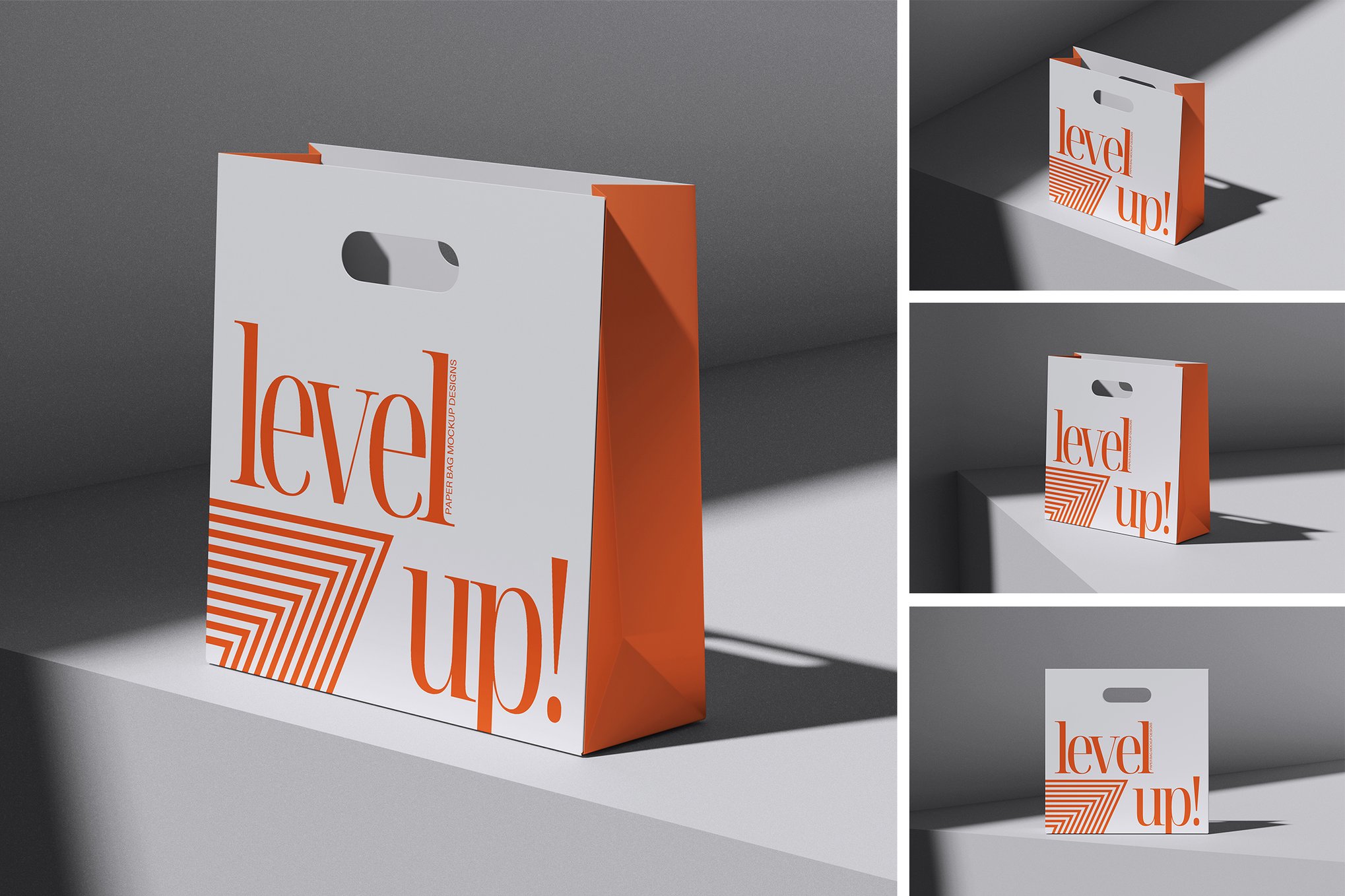 Trendy Paper Bag Mockup