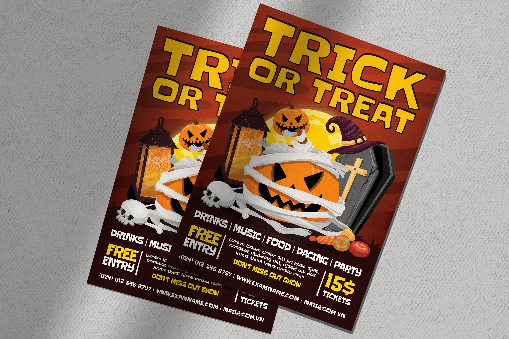 Trick or Treat Halloween Flyer Template