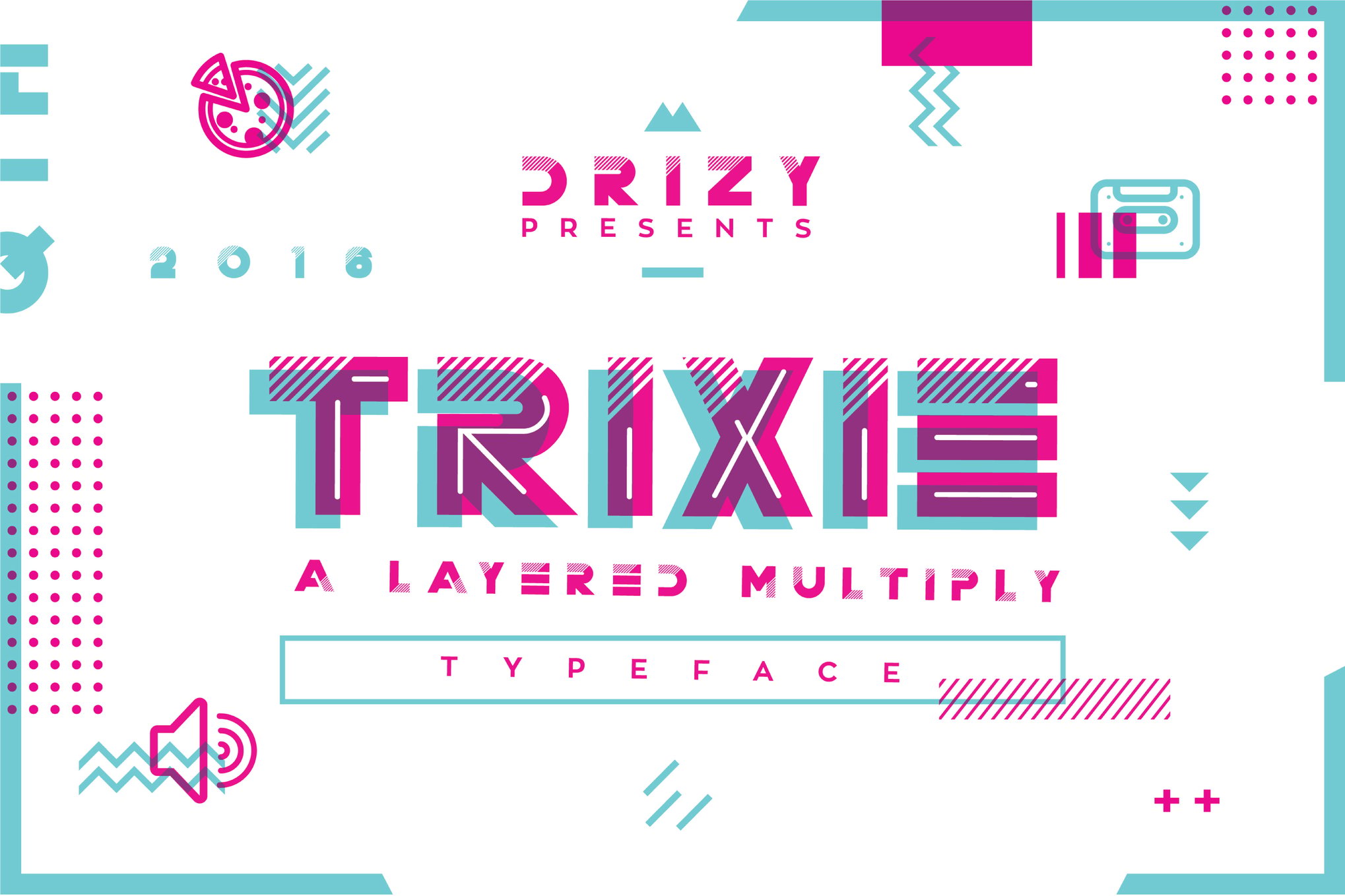 TRIXIE - Layered Memphis Font
