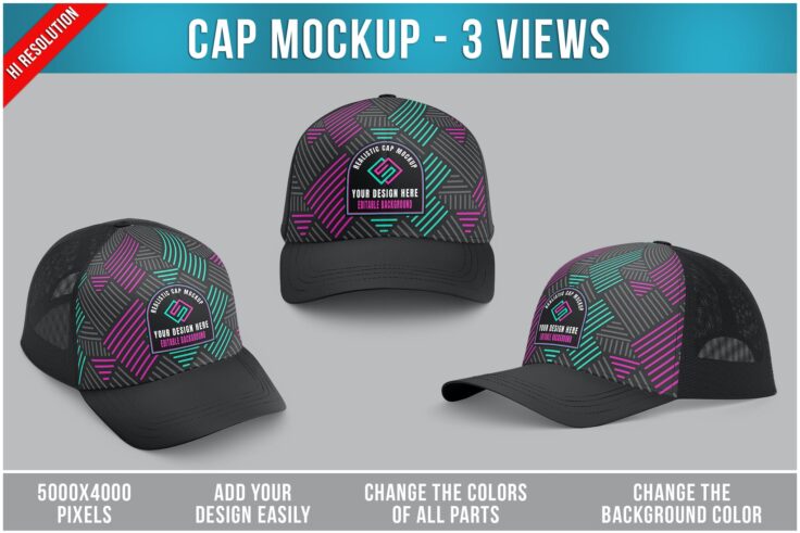 View Information about Trucker Hat and Cap Mockups