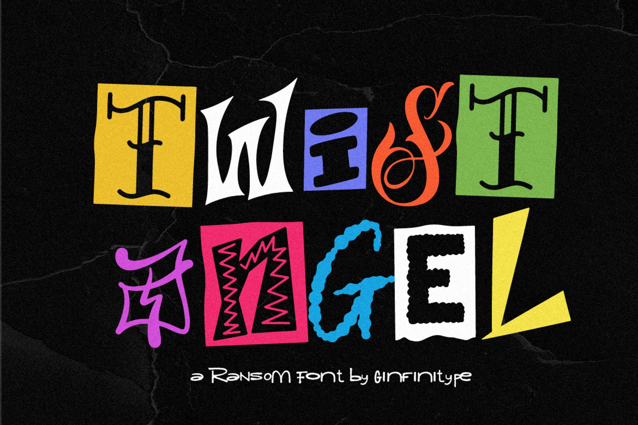Twist Angel - Handmade Collage Font