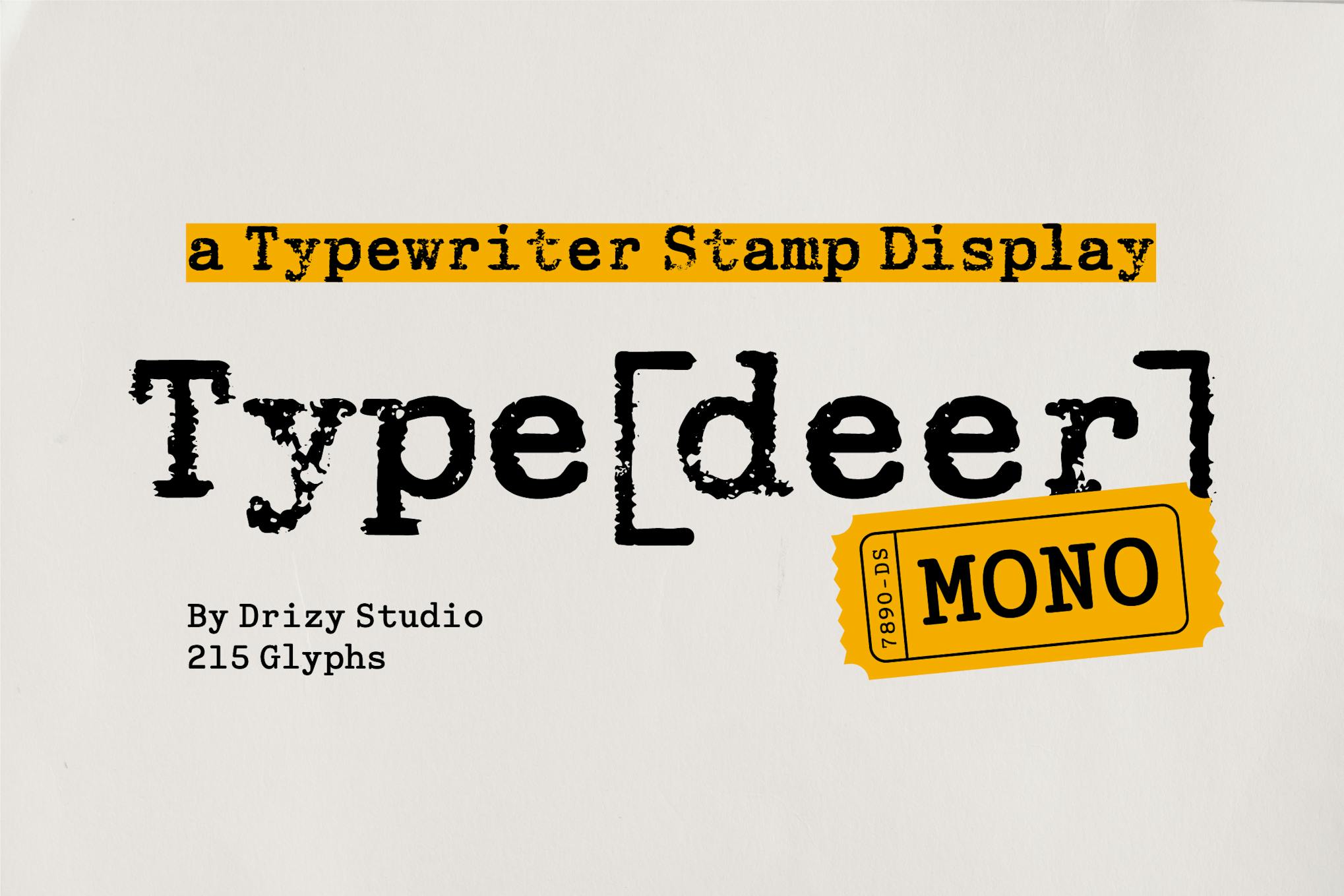 TypedeerMono - Typewriter Stamp Distressed Font