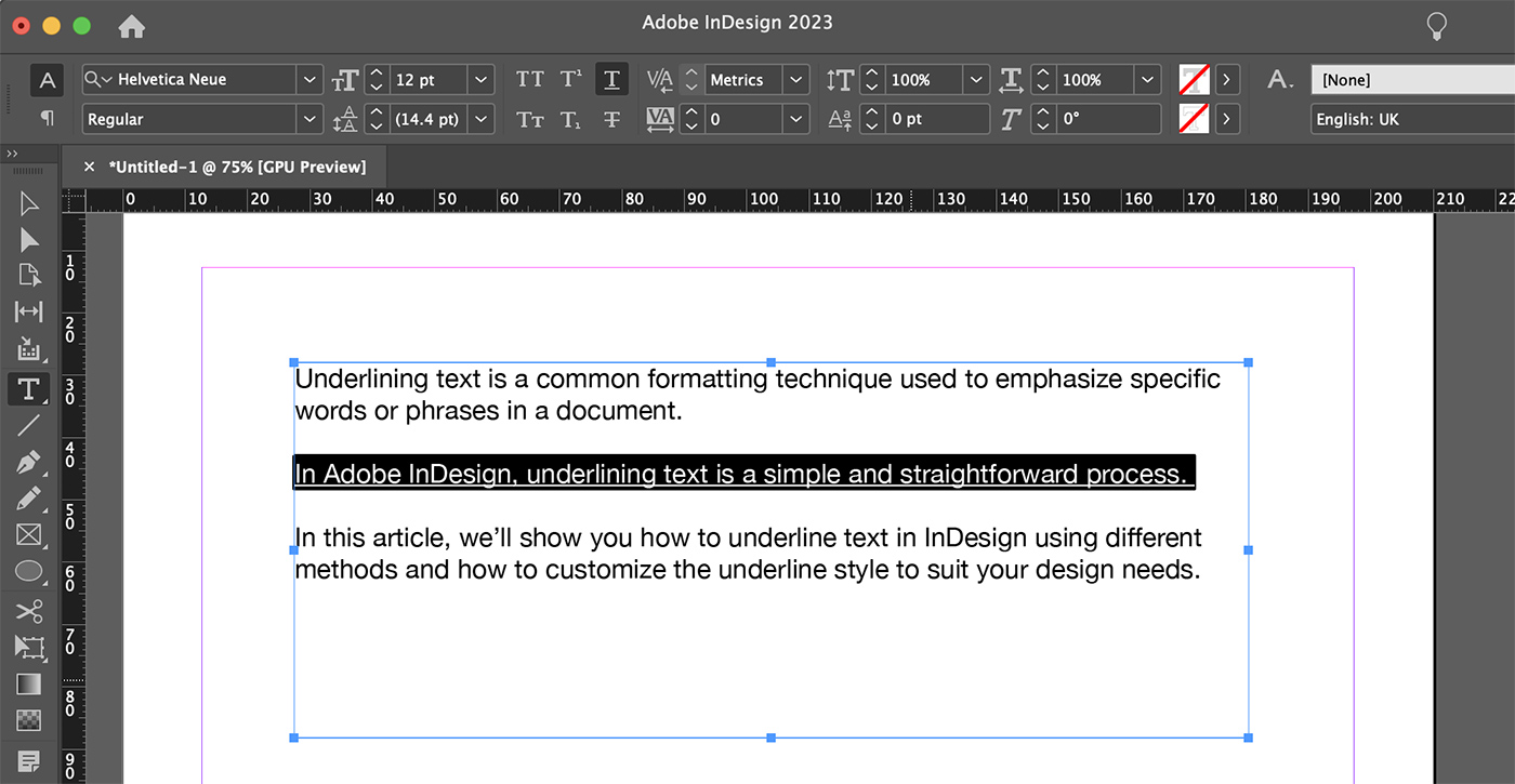 How to Underline Text in InDesign | Design Shack