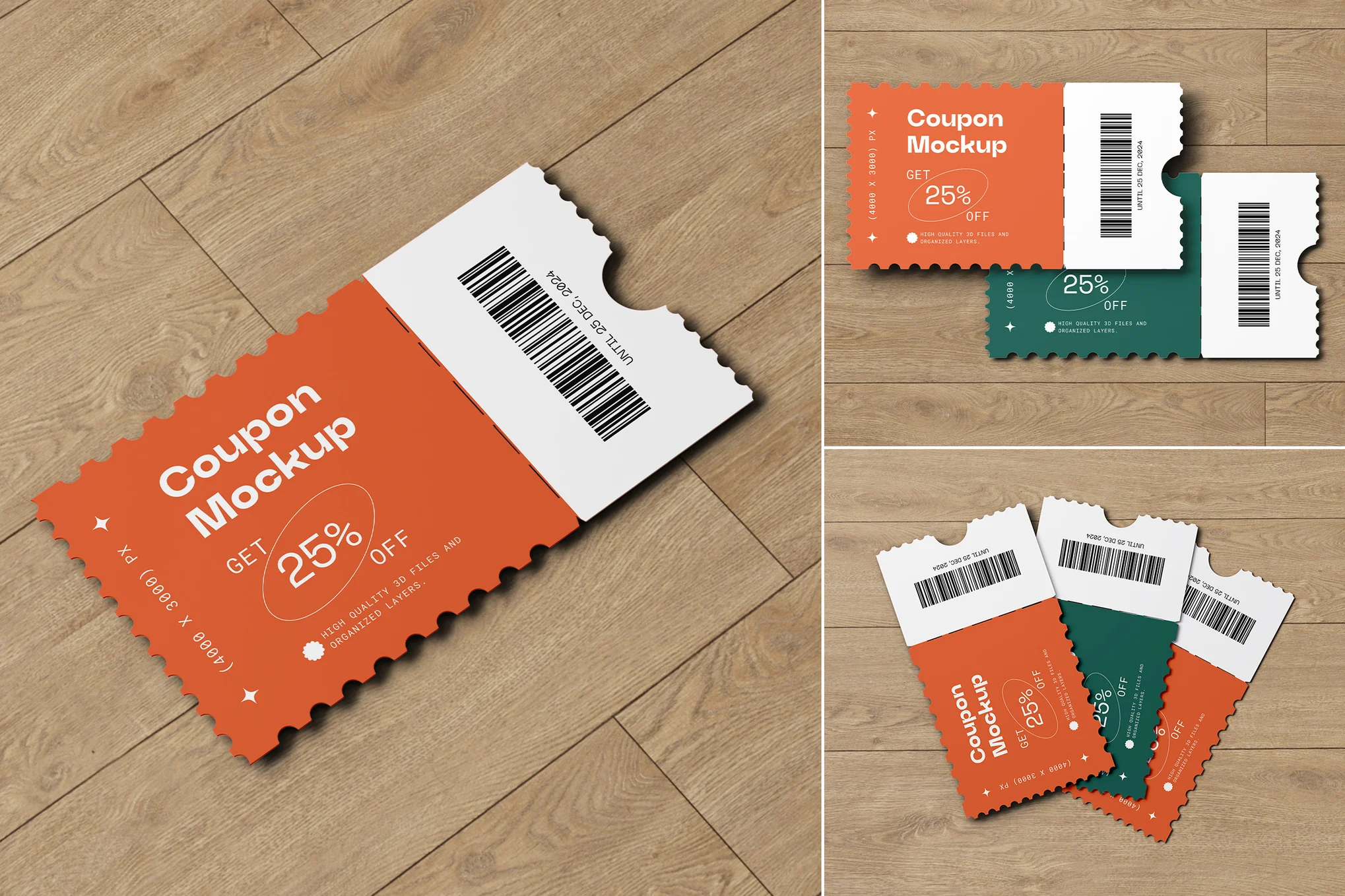 Unique Coupon Mockup Templates