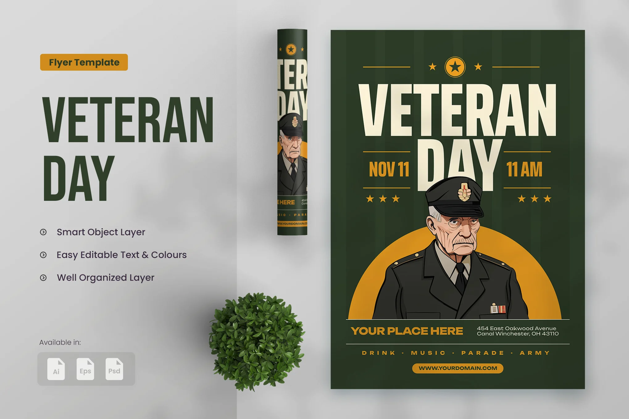 Unique Veterans Day Flyer Template