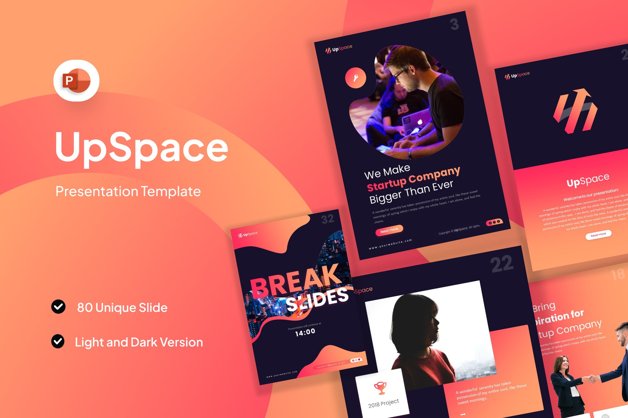 UpSpace Business Portrait PowerPoint Template