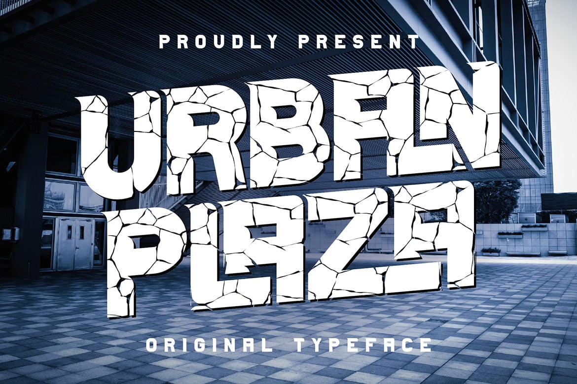 Urban Plaza - Unique Cracked Font