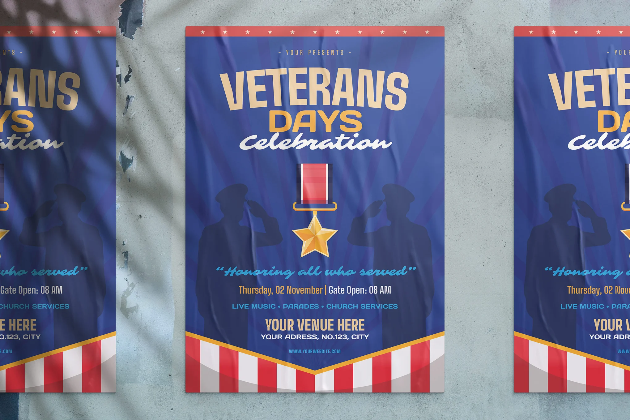 US Veterans Day Celebration Flyer & Poster