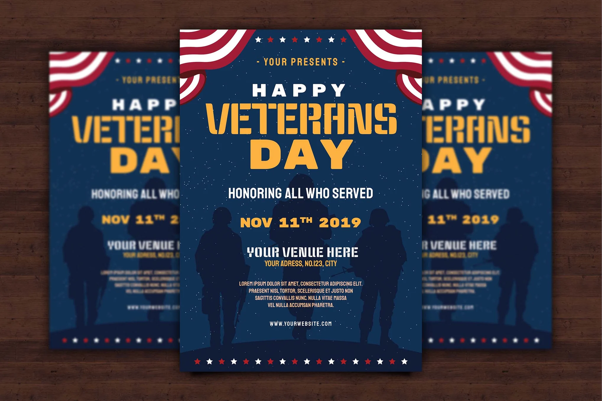 US Veterans Day Flyer Template