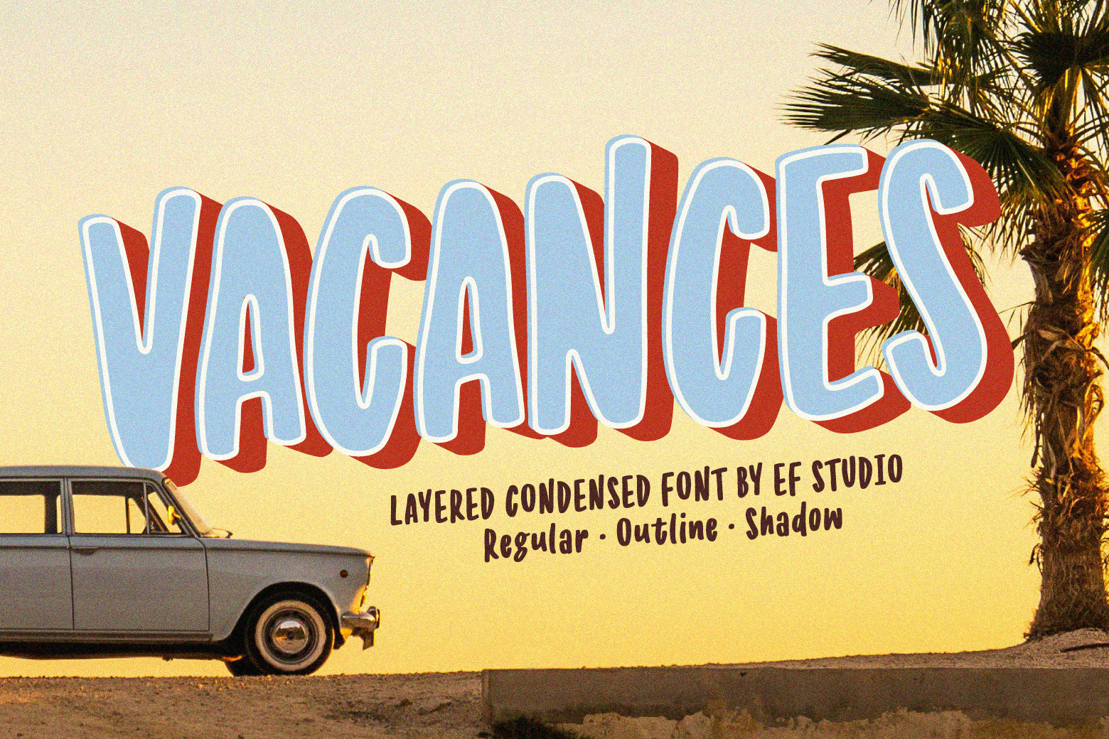 Vacances - Retro Layered Condensed Font