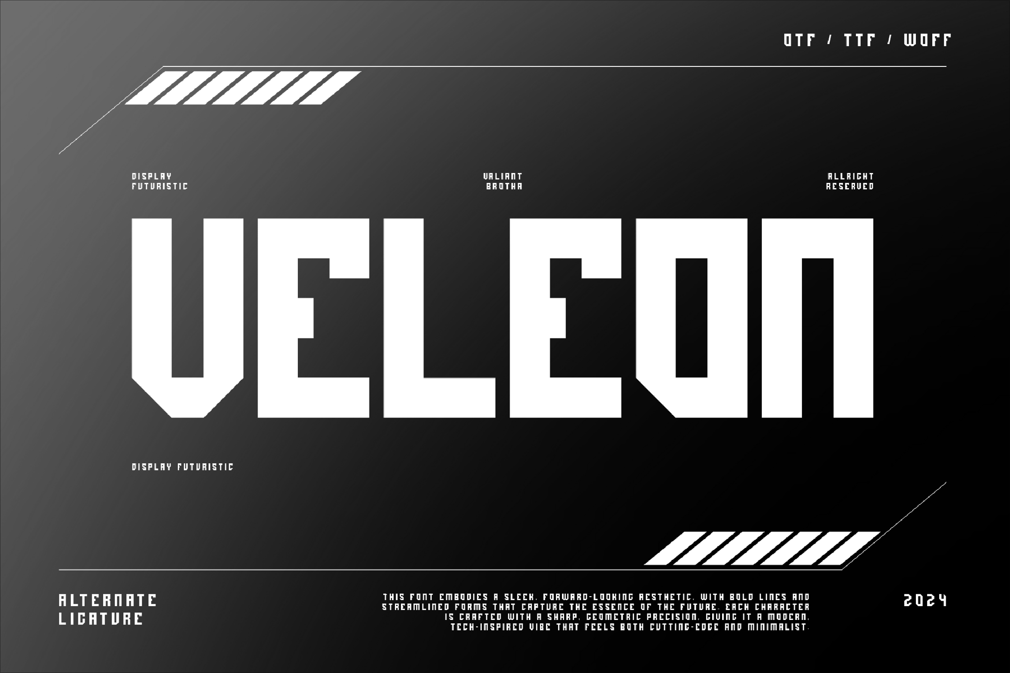 Veleon - Futuristic Sign Font