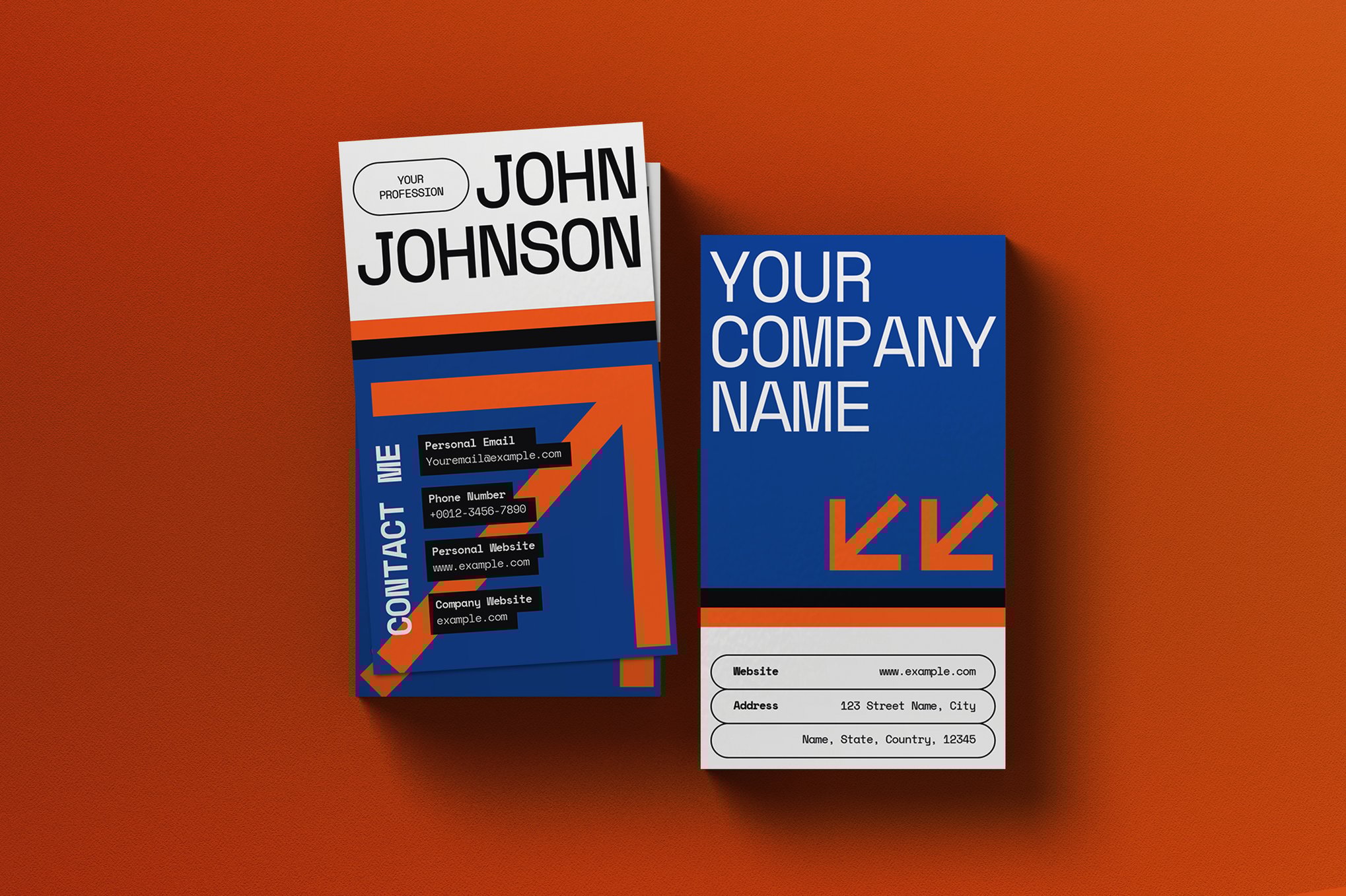 Vertical Utilitarian Business Card Template
