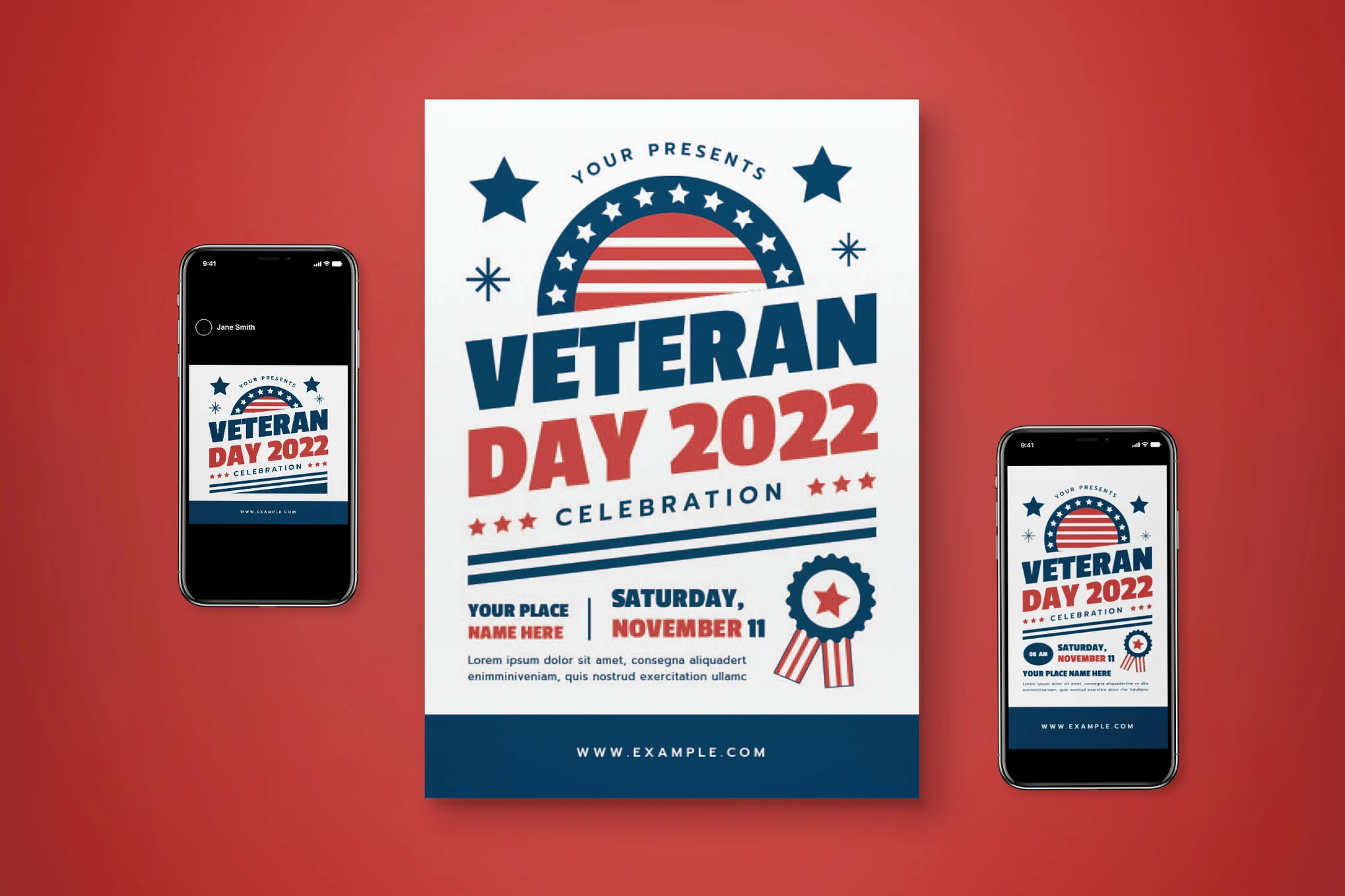 Veteran Day Flyer Templates Set