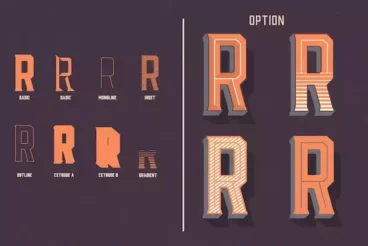 Second alternate image for Vhiena 3D Layered Font