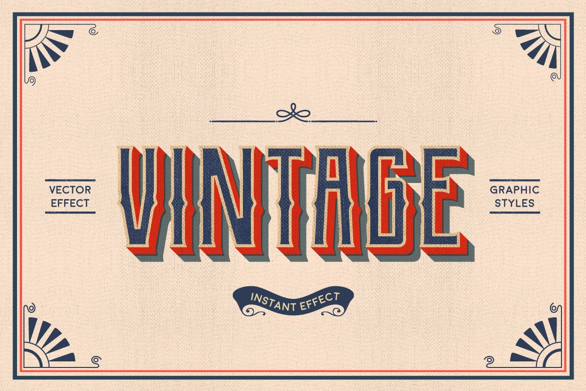 Vintage Adobe Illustrator Text Effect