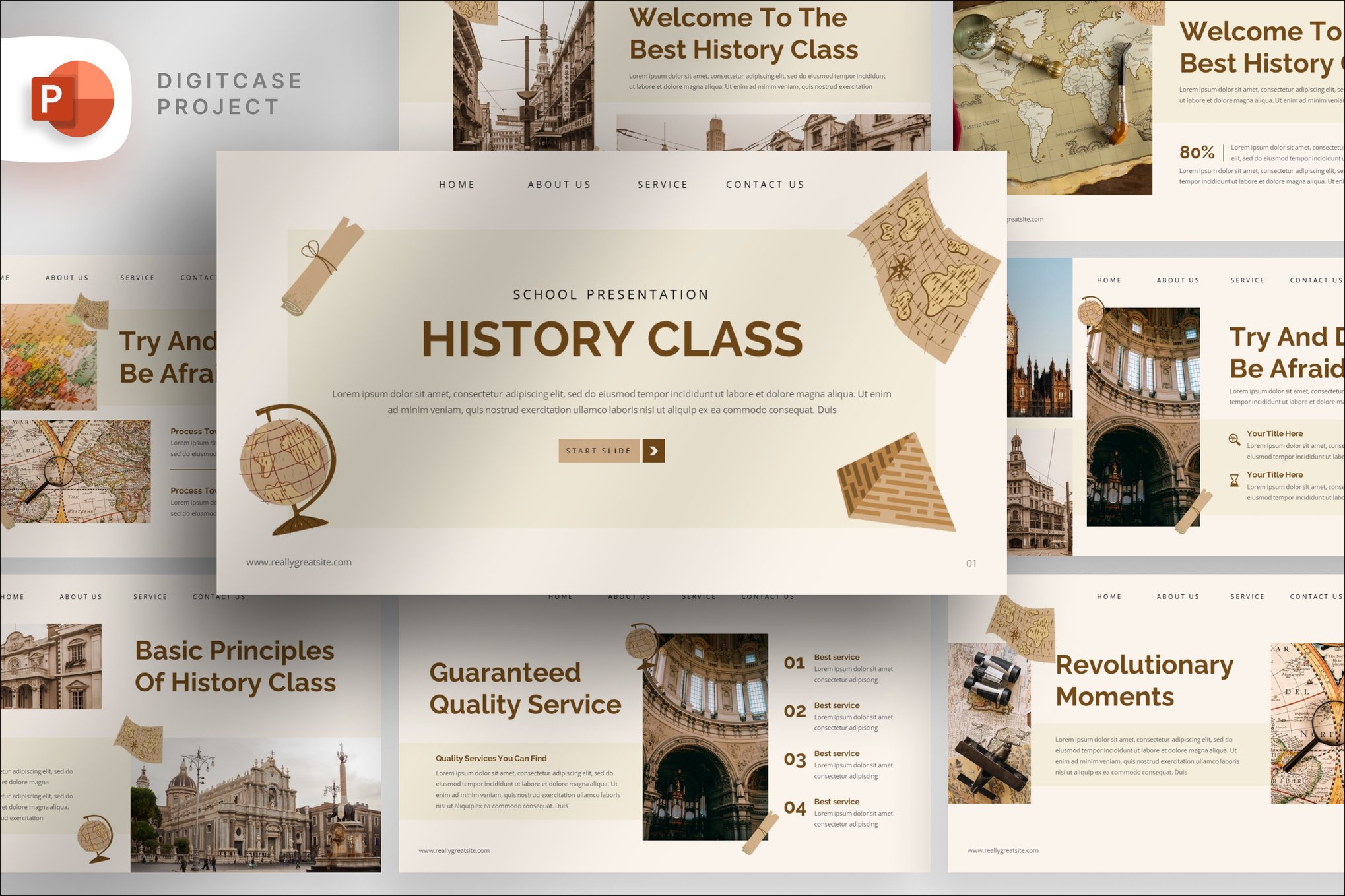 Vintage History Class Presentation Template