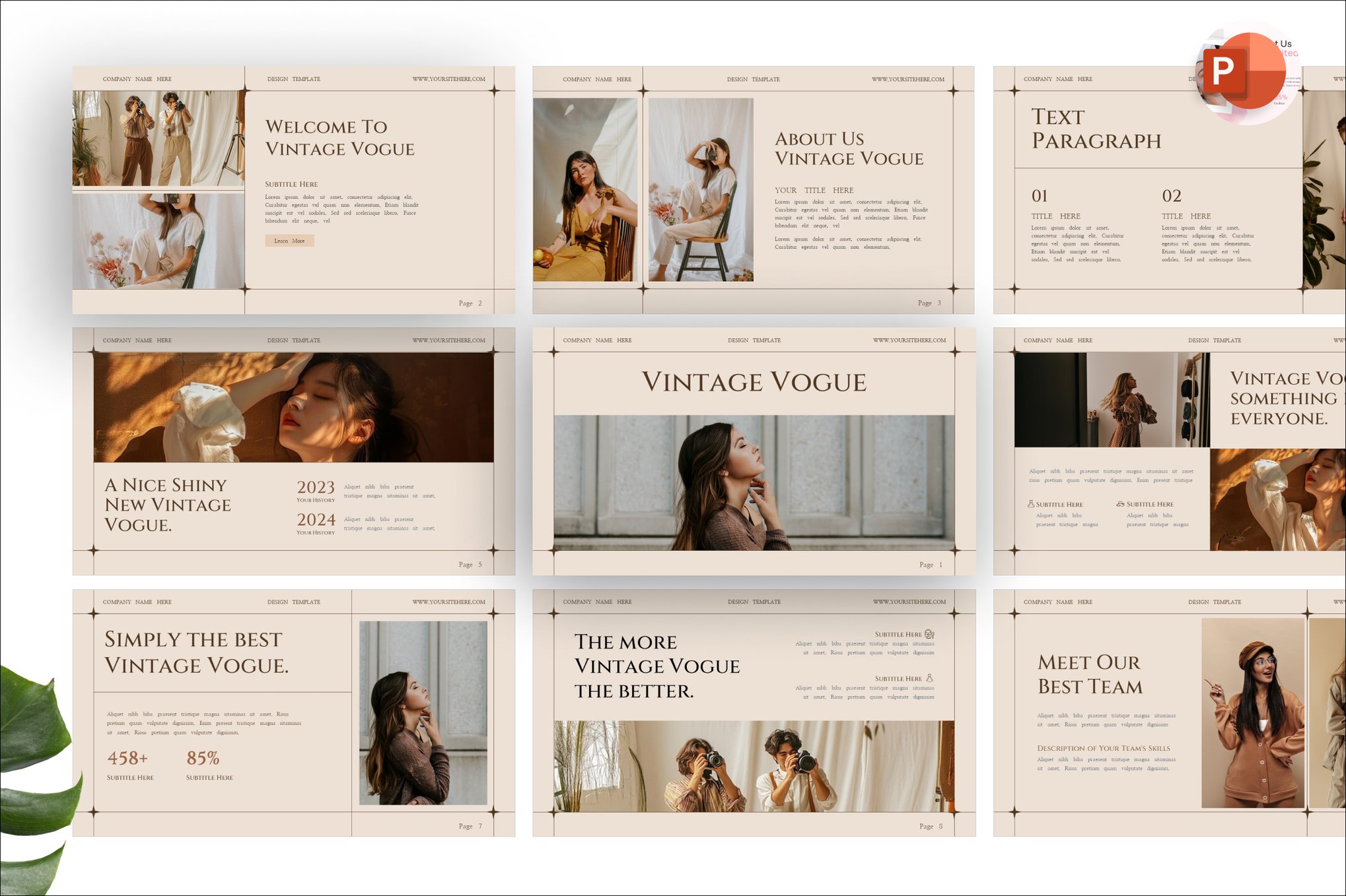 Vintage Vogue Presentation PowerPoint Template