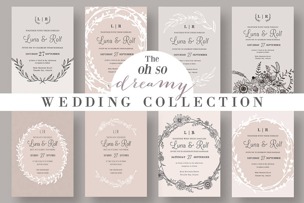 Wedding invitation design layout