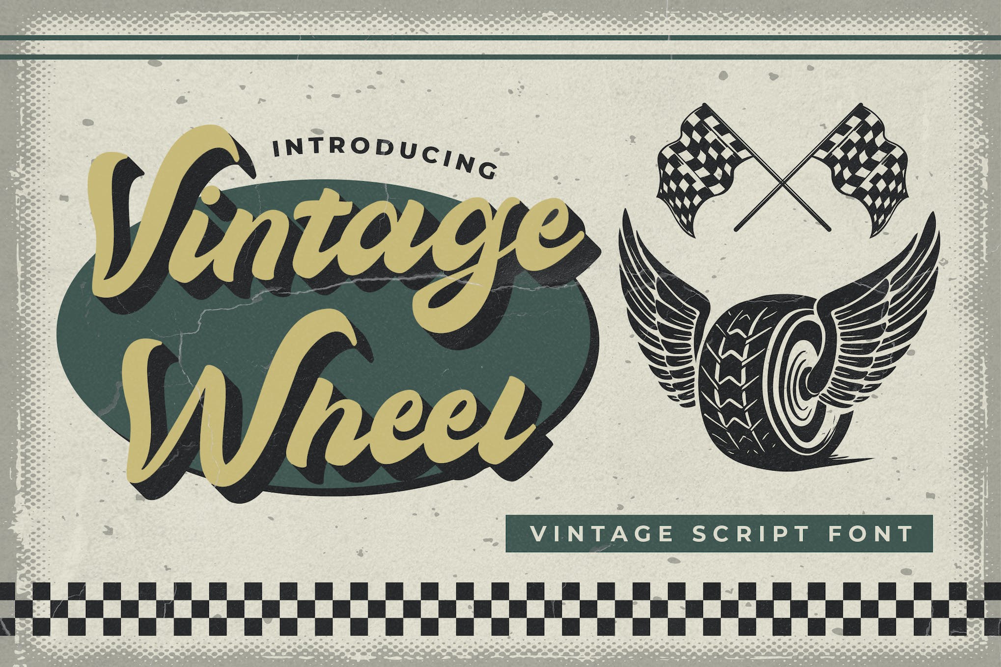 Vintage Wheel - Vintage Script 1950s Font